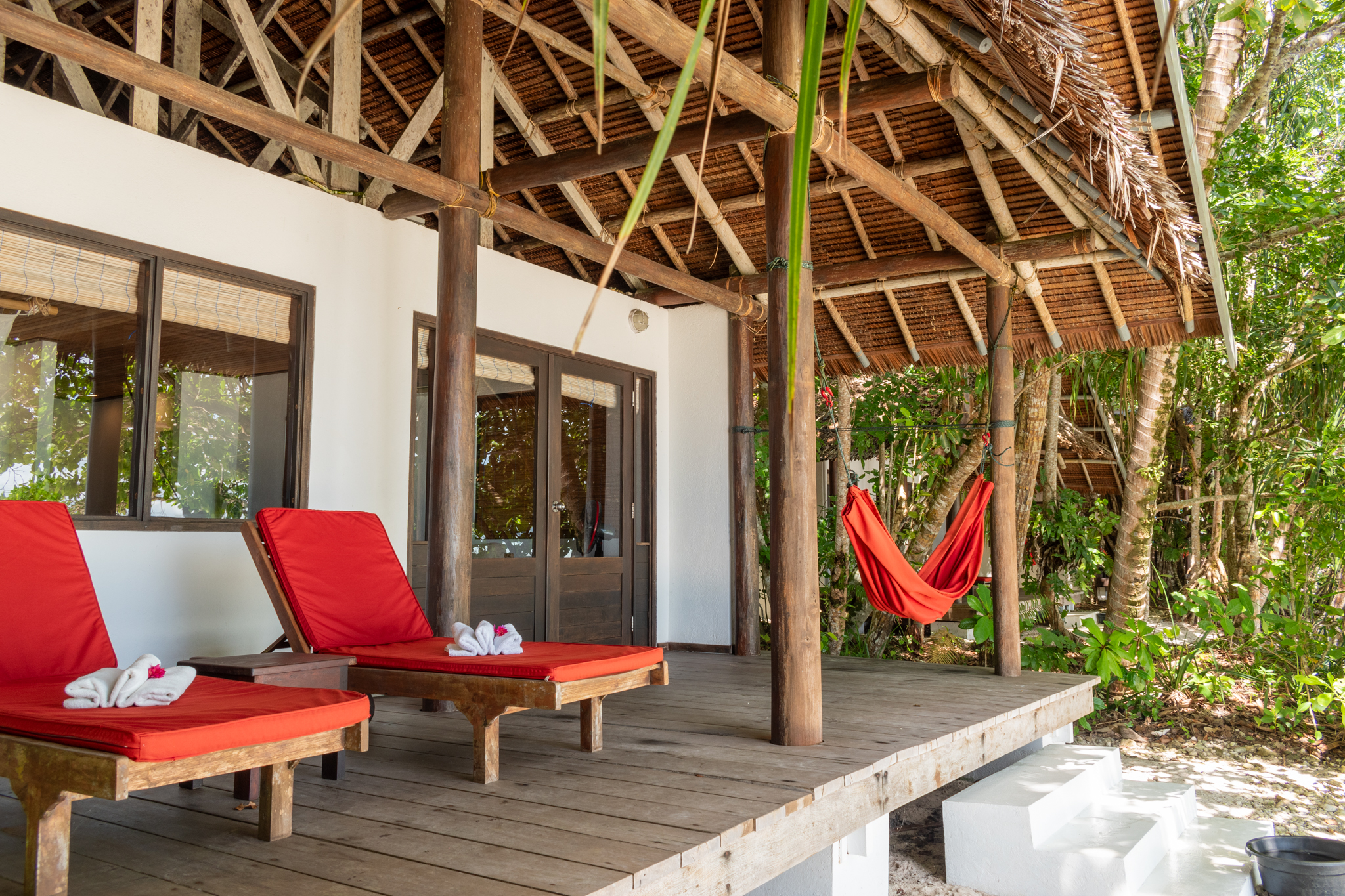 front view sentani 3 bungalow 3, sorido bay resort