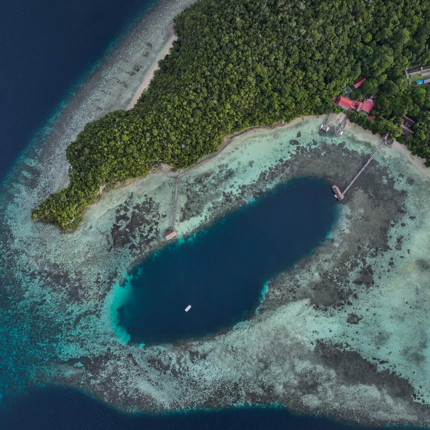 Sorido Bay areial taken by Papua Diving team