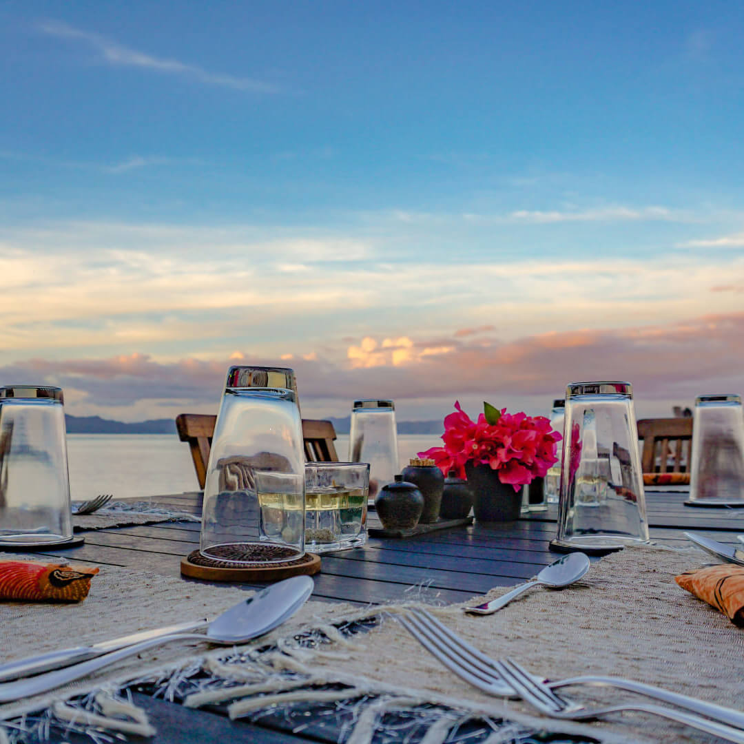 special dinner by the beach at sorido bay resort
