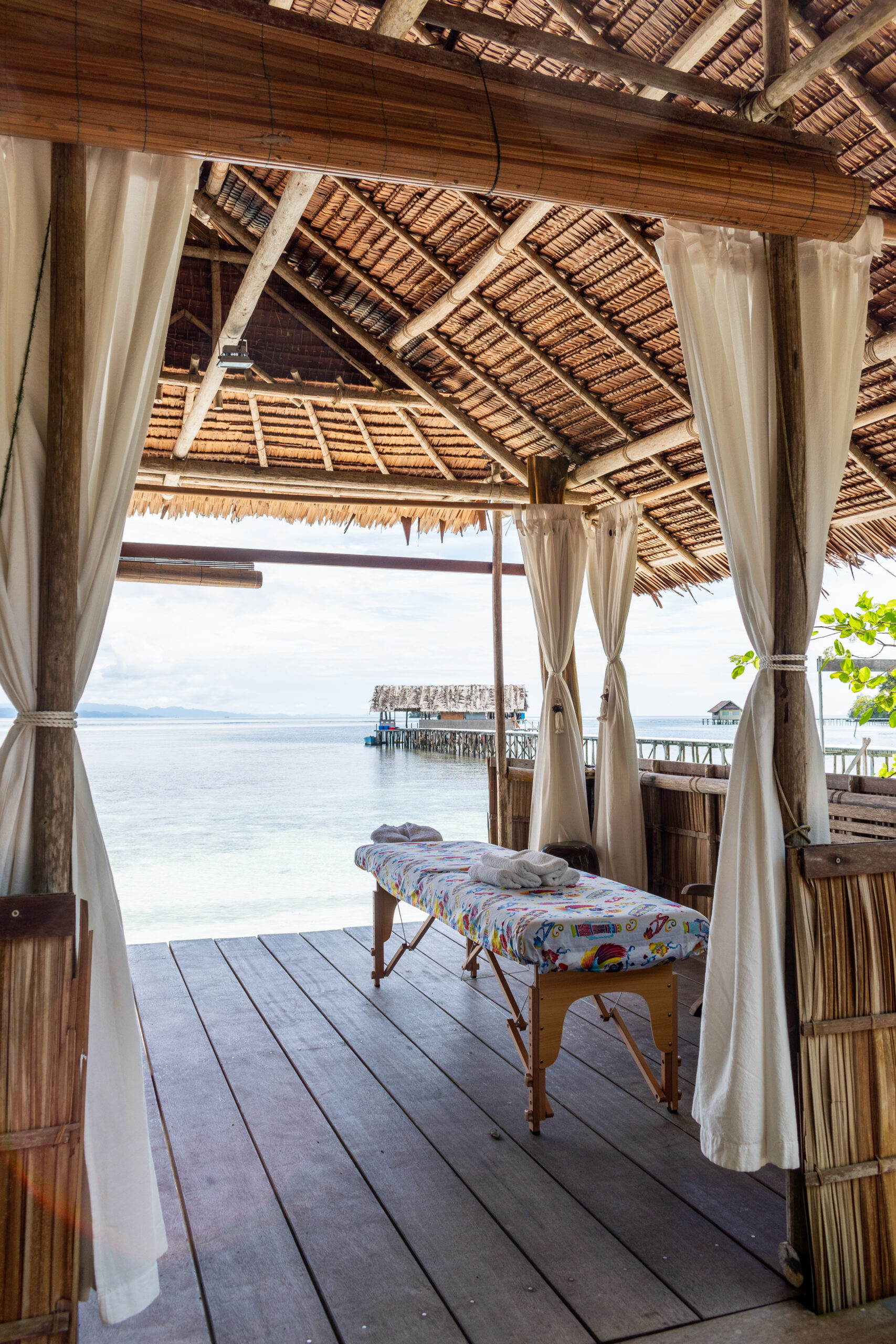 Sea view of spa & wellness location at Papua Diving Resorts
