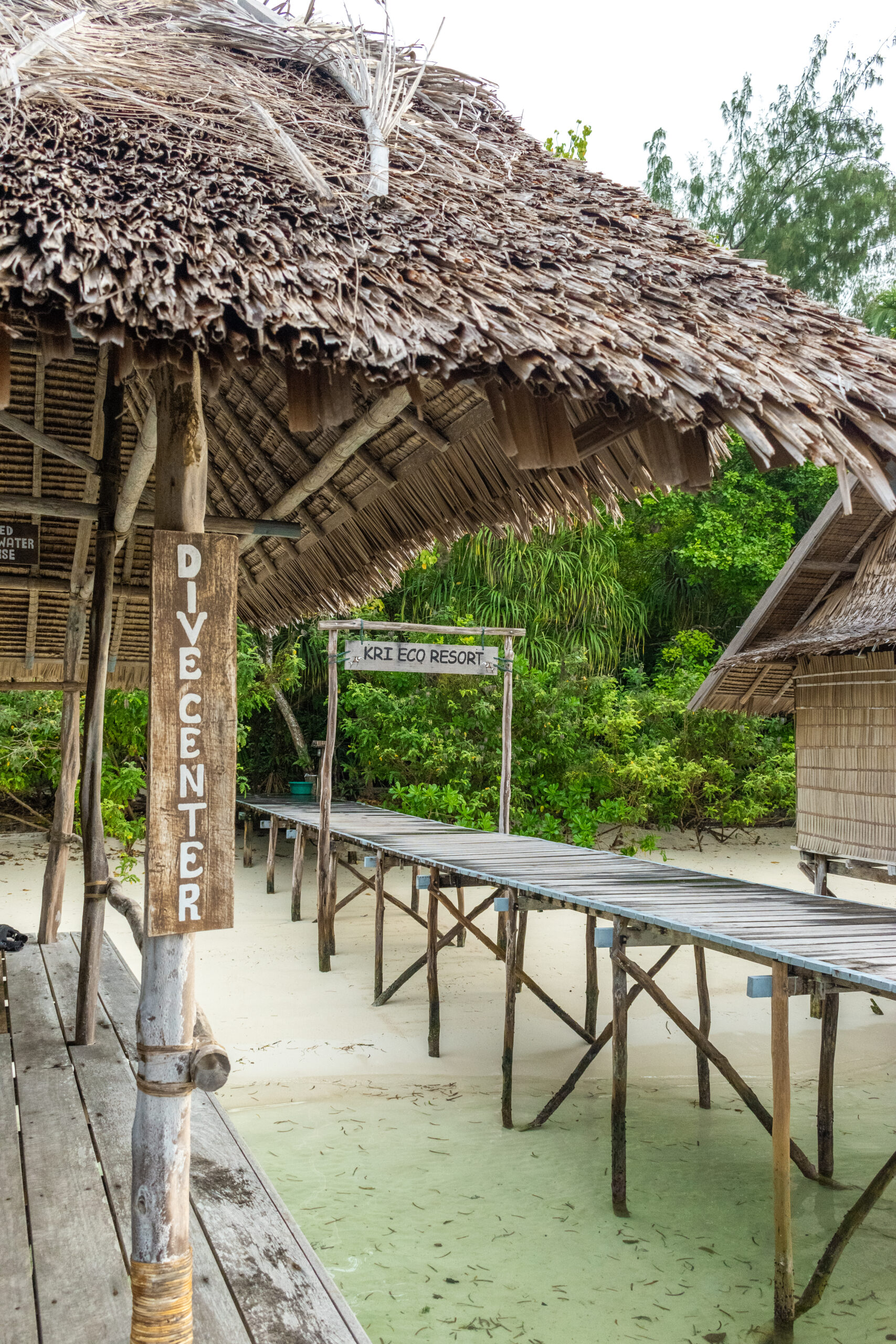 dive center sign at Papua Diving Resorts, Raja Ampat