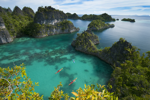 Kayaking in Raja Ampat, view from above