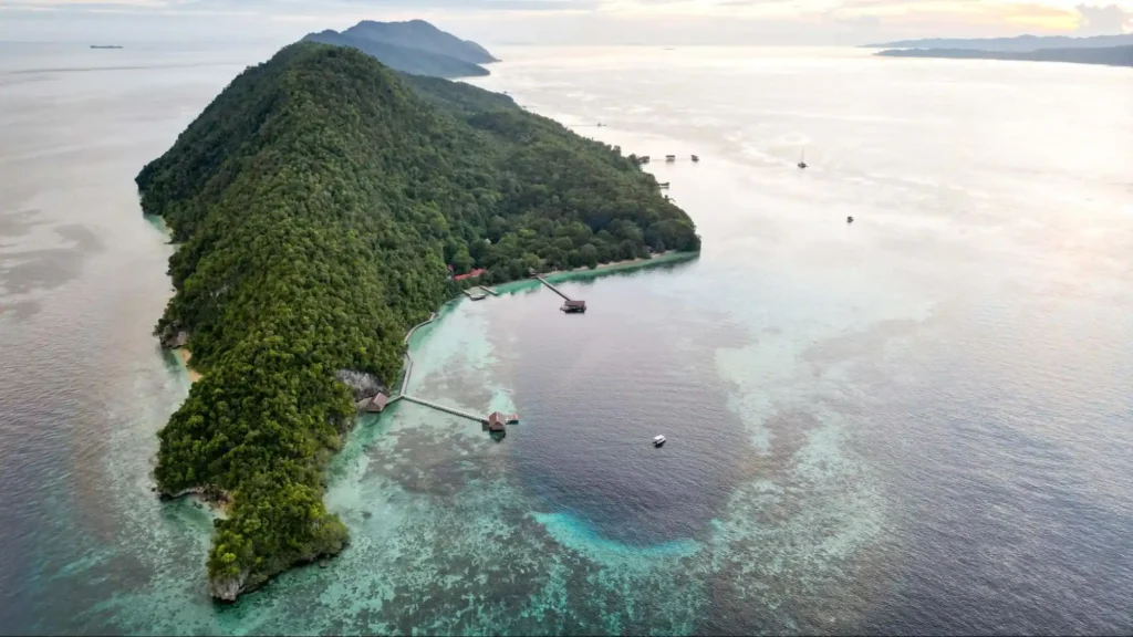kri island from aerial view