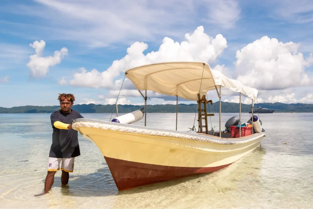 transfer boat available by Papua Diving Resorts