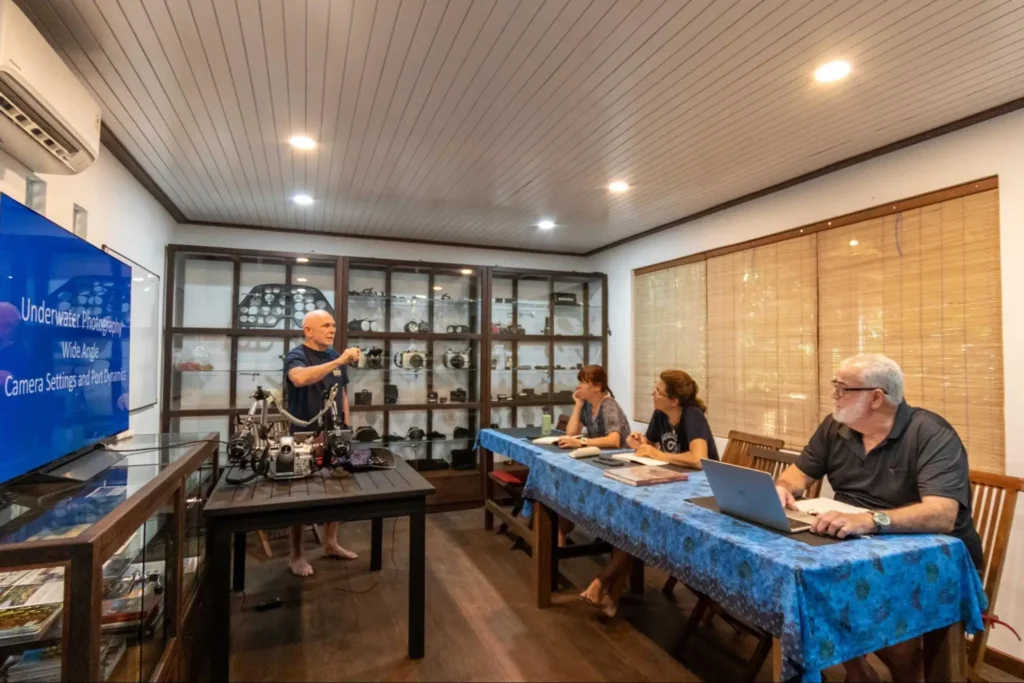 SEACAM ambassador leading a SEACAM Workshop at Sorido Bay Resort, Raja Ampat